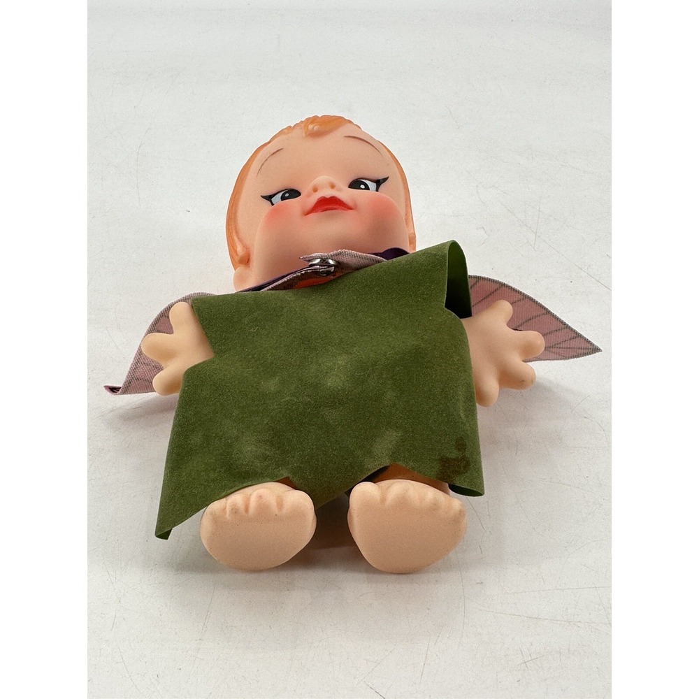 UN CO 1977 Orange Hair 7" Kewpie Doll Pixie Flower Uneeda Hong Kong‎ Pebbles - Picture 8 of 10